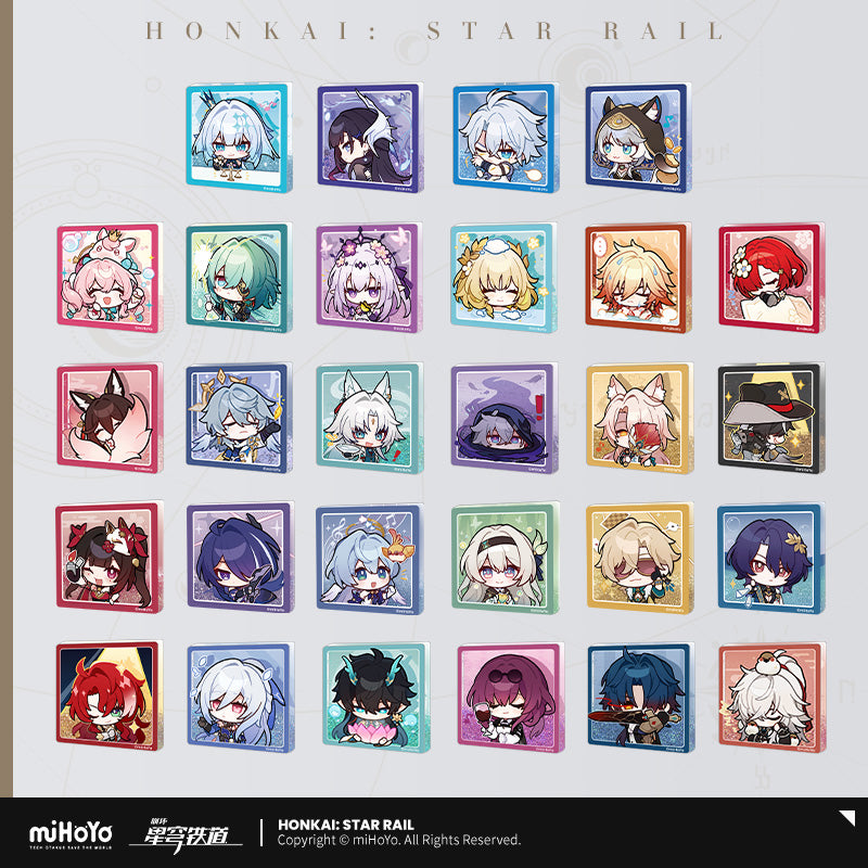 [Official Merchandise] Pom-Pom Exhibition Hall Series Liquid Glitter Acrylic Fridge Magnet | Honkai: Star Rail