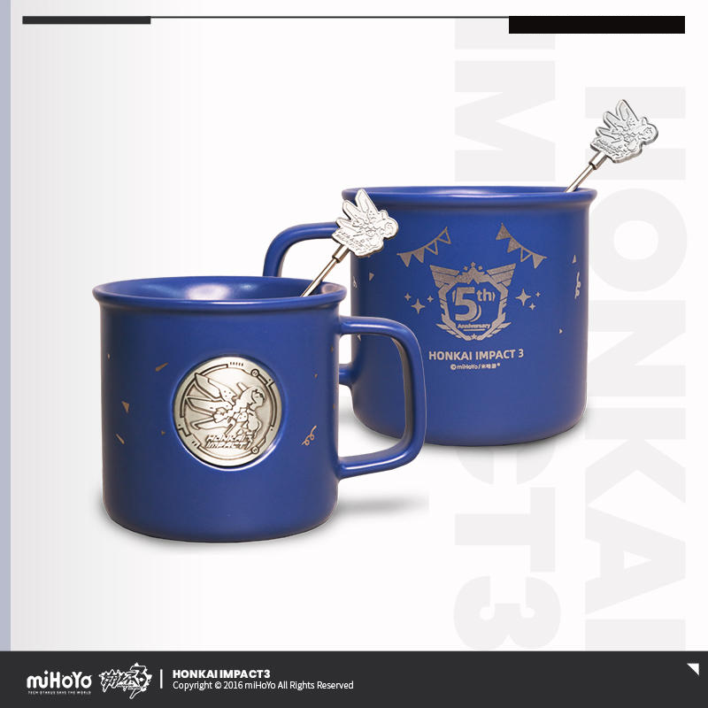 [Official Merchandise] 5th Anniversary Commemorative Mug with Valkyrie Badge Stirring Stick | Honkai Impact 3rd
