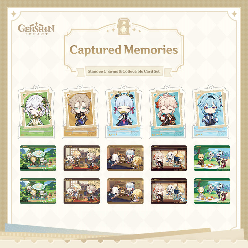 [Official Merchandise] Captured Memories Series: Character Standee Collectible Card Set | Genshin Impact