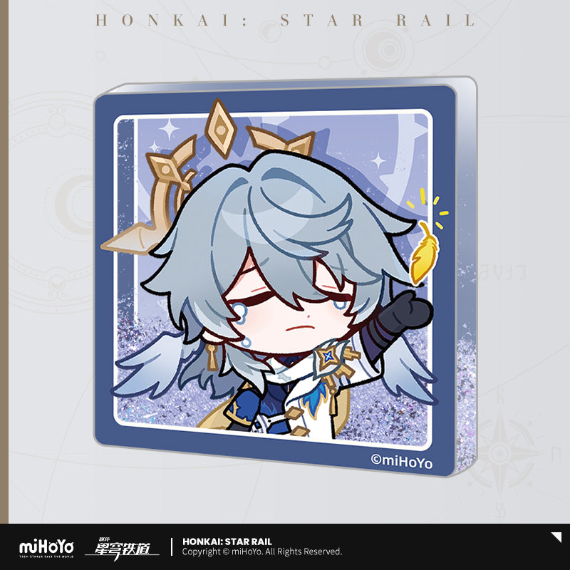 [Official Merchandise] Pom-Pom Exhibition Hall Series Liquid Glitter Acrylic Fridge Magnet | Honkai: Star Rail