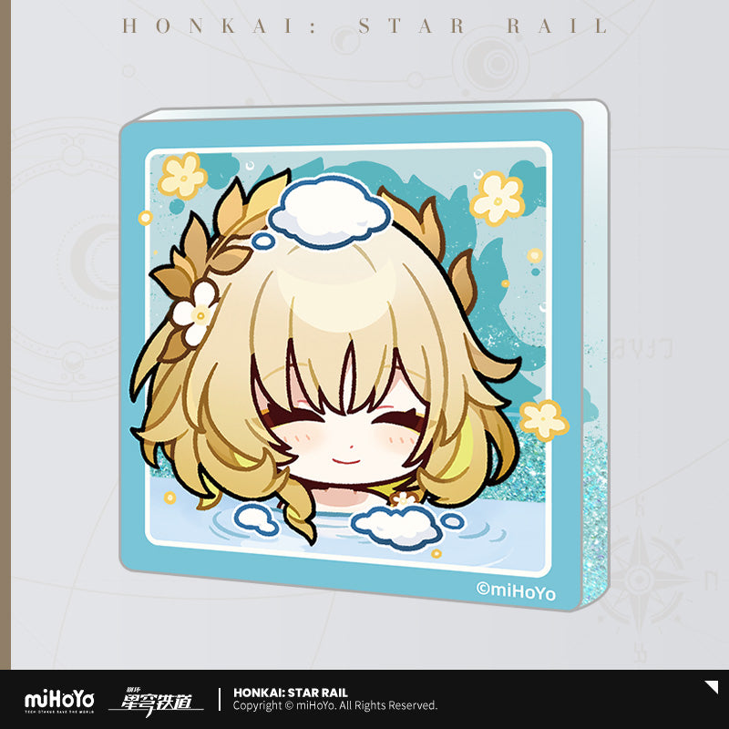 [Official Merchandise] Pom-Pom Exhibition Hall Series Liquid Glitter Acrylic Fridge Magnet | Honkai: Star Rail