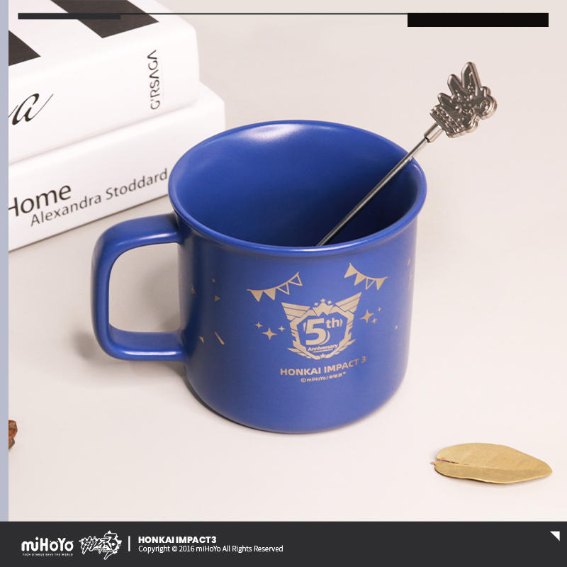 [Official Merchandise] 5th Anniversary Commemorative Mug with Valkyrie Badge Stirring Stick | Honkai Impact 3rd