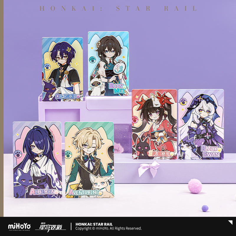 honkai star rail holographic card Honkai Star Rail Little Cat Series Holographic Collectible Card – KUMAGAME SHOP