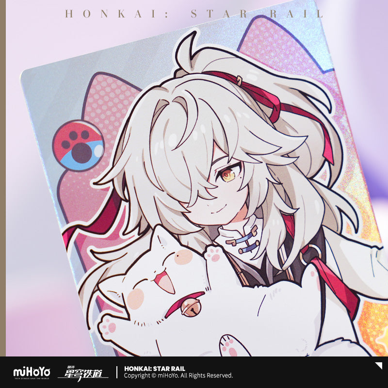 honkai star rail holographic card Honkai Star Rail Little Cat Series Holographic Collectible Card – KUMAGAME SHOP