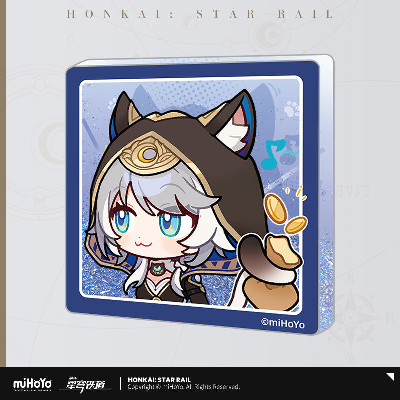[Official Merchandise] Pom-Pom Exhibition Hall Series Liquid Glitter Acrylic Fridge Magnet | Honkai: Star Rail