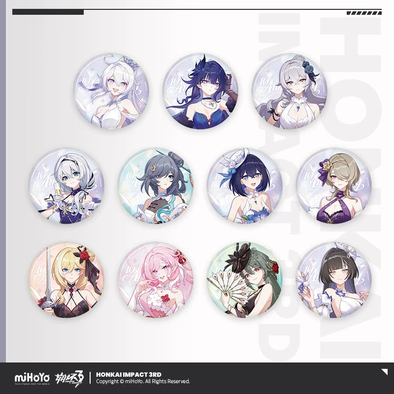[Pre-Order] Honkai Impact 3rd 10th Anniversary Tinplate Badge Blind Box (Within 200 Days)