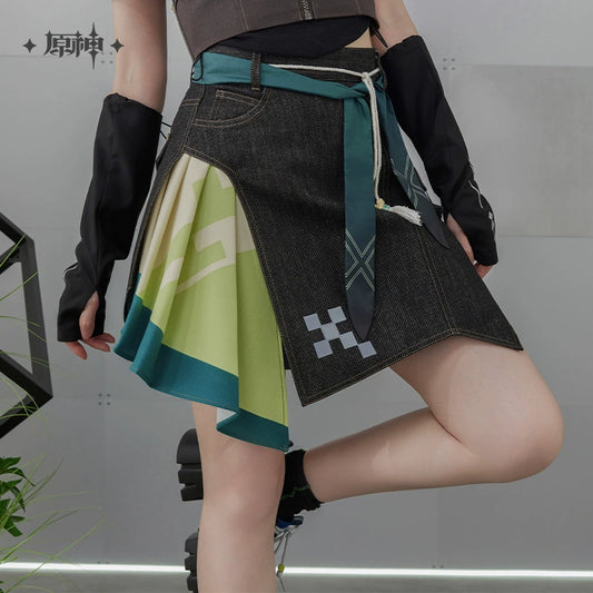 [Pre-Order] Kinich Theme Impression Series Asymmetrical Patchwork Denim Skirt | Genshin Impact (August 2025)