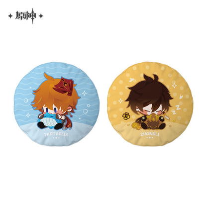 [Official Merchandise] Zhongli & Tartaglia Chibi Character Throw Pillow | Genshin Impact