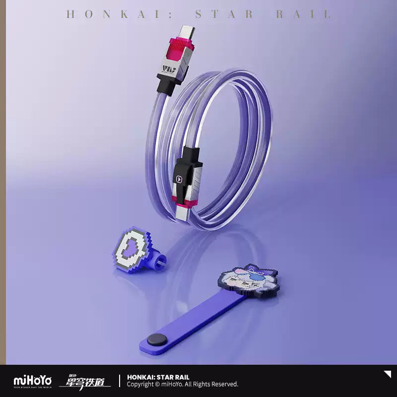 [Pre-Order] Wolf Cub Pixel Series Fast Charging Adapter & Fast Charging Data Cable | Honkai: Star Rail (Within 200 Days)