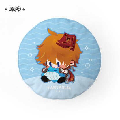 [Official Merchandise] Zhongli & Tartaglia Chibi Character Throw Pillow | Genshin Impact